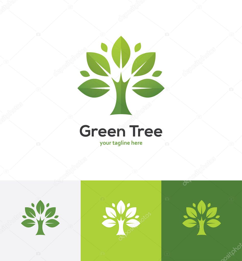 Abstract green tree logo.