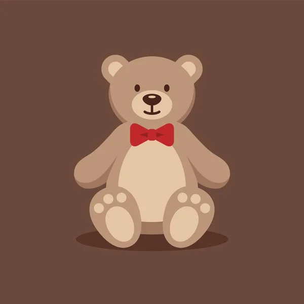 Teddybär mit roter Fliege. — Stockvektor