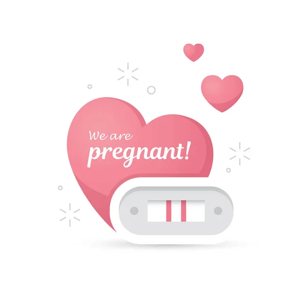 Pregnancy Announcement Design Concept Positive Test Icon Symbol — Stock Vector