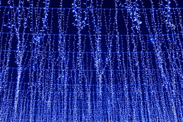 Navidad Año Nuevo Luces Azules Textura Festiva Fondo Navidad Concepto — Foto de Stock