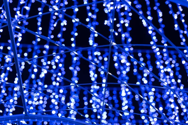 Navidad Año Nuevo Borrosas Luces Azules Textura Festiva Fondo Navidad — Foto de Stock