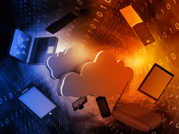 Rete di cloud computing, sfondo astratto — Foto Stock