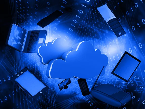 Rede de computação em nuvem, fundo abstrato — Fotografia de Stock