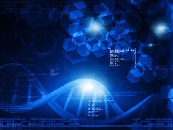 Molekuly DNA na modrém pozadí — Stock fotografie