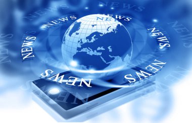 Dijital mavi arka plan kelime haber