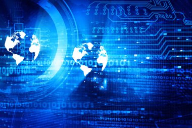 Küresel teknoloji kavramı. Soyut teknik arka plan 