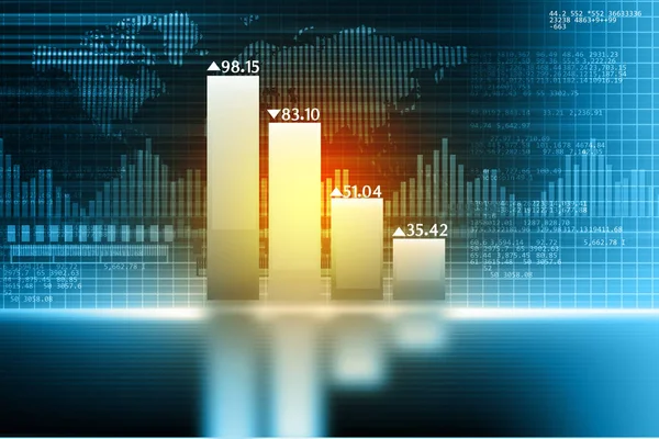 Verksamhet Tillväxt Diagram Digital Illustration — Stockfoto