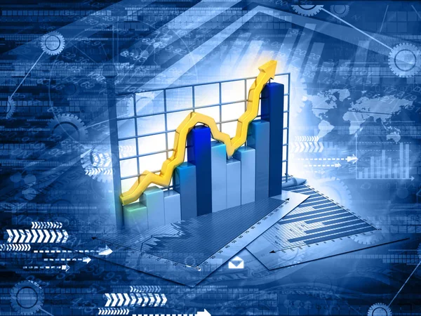 Büyüme Grafik Finansal Arka Plan — Stok fotoğraf