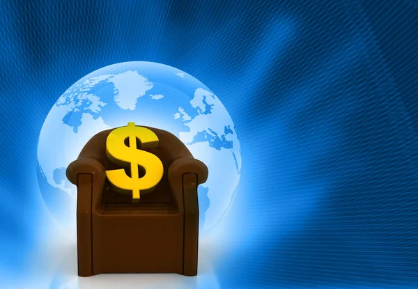 Dollar Sing Chair Global Business Background — Stock Photo, Image