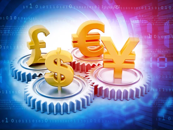 Internationale Valuta Geld Wisselen Getande — Stockfoto