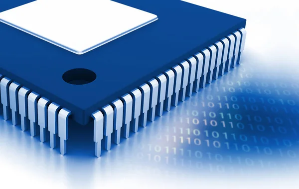 Circuito Integrado Sobre Fondo Binario Chip — Foto de Stock