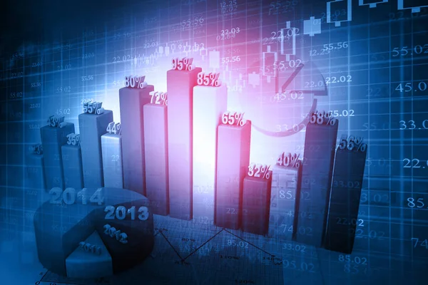 Gráficos Bursátiles Porcentaje Crecimiento Empresarial — Foto de Stock