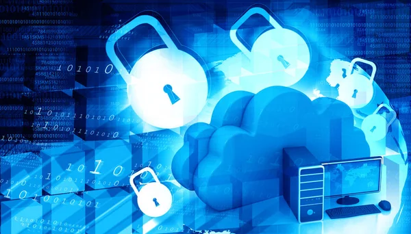 Felhő Biztonsági Koncepció Cloud Computing Lakat — Stock Fotó