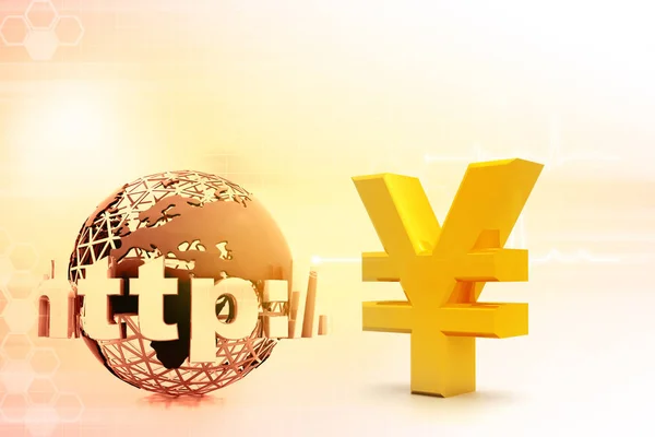 Internet Com Símbolo Yen Japonês — Fotografia de Stock