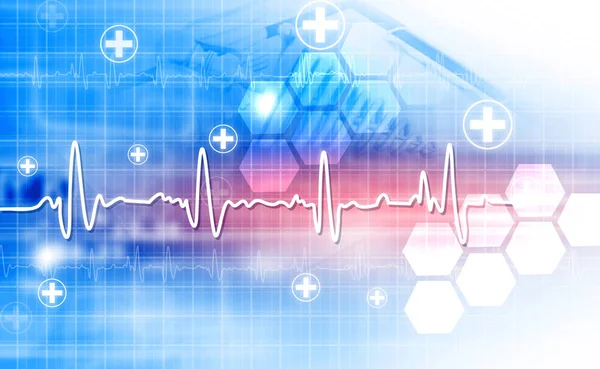 Elettrocardiogramma Ecg Ekg Illustrazione Digitale — Foto Stock