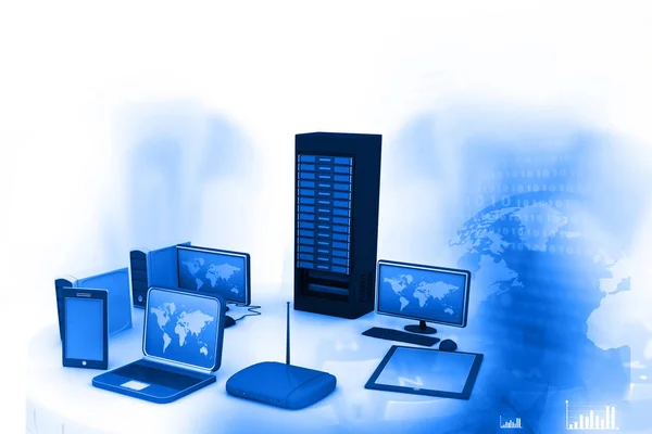 Számítógép Hálózat Internet Kommunikáció Fogalma — Stock Fotó
