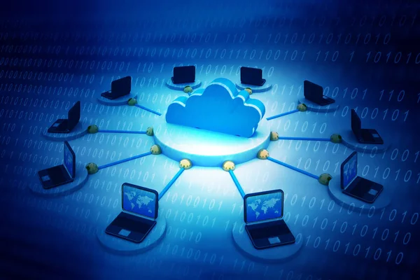 Cloud Computing Koncepció Absztrakt Technológiai Háttér — Stock Fotó
