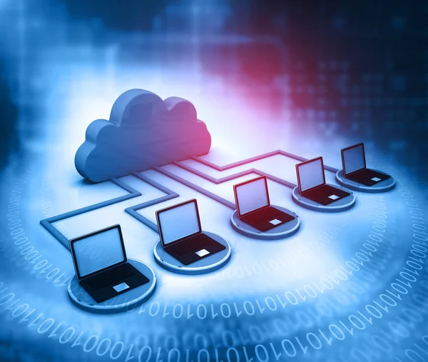 Cloud Computer Concetto Rete Comunicazione Internet — Foto Stock