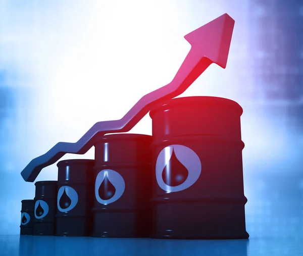 Steigender Ölpreis Hoher Ölpreis Wachsende Pfeilkurve — Stockfoto