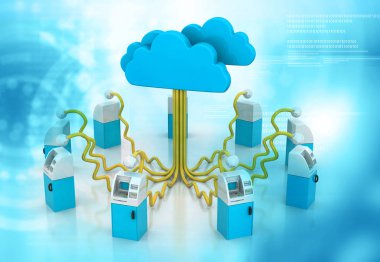 Bilgisayar ağ kavramı, arka plan bulut