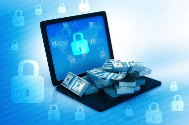 Internet Bankacılığı güvenlik. Dijital illüstrasyon