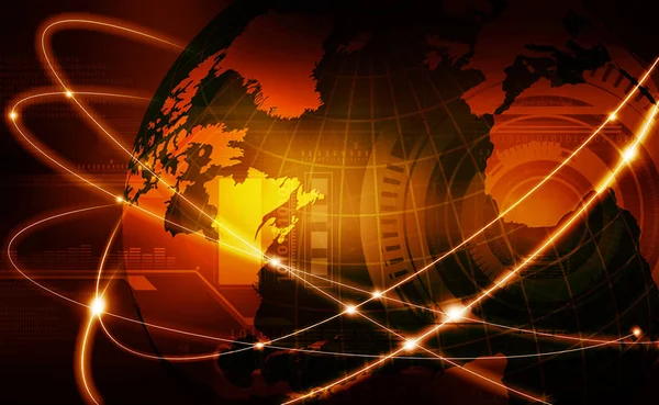 Futuristic Background Global Business Network Internet Globalization Concept — Stock Photo, Image