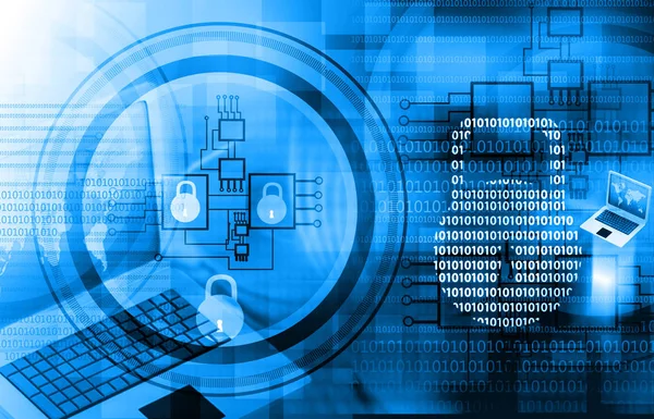 Internetsicherheit Pad Lock Auf Digitalem Tech Hintergrund — Stockfoto