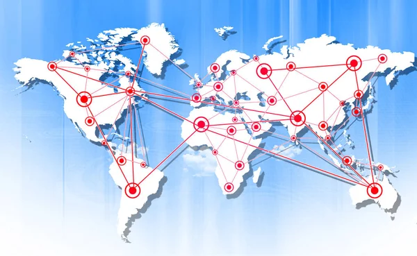 Contesto Futuristico Della Rete Aziendale Globale Internet Concetto Globalizzazione — Foto Stock