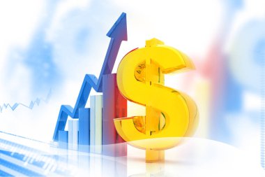 Hisse senedi grafiği ve iş çubuk grafik