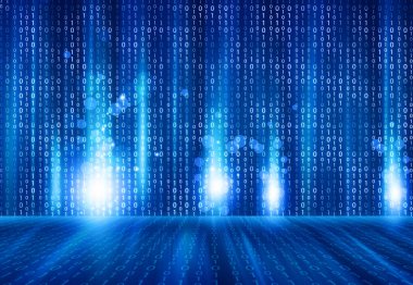 Merhaba-teknik okul üzerinde ikili kod arka plan