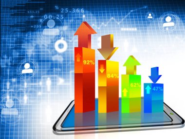 Grafik ve çizelgeler finansal arka plan. Borsa anylis