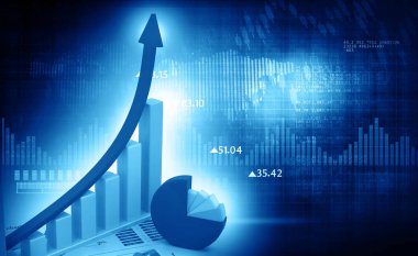 Finansal Tablolar ve grafikler 3D render