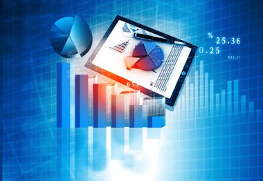 Grafik ve çizelgeler finansal arka plan. Borsa anylis