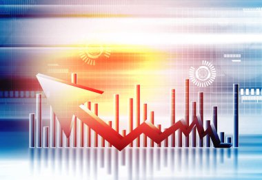 Grafik ve çizelgeler finansal arka plan. Borsa anylis