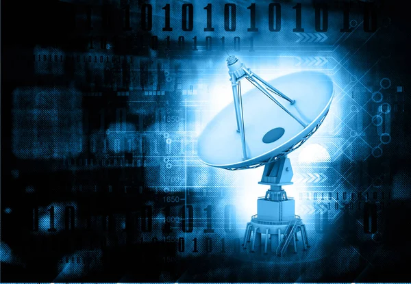 Satellite Dish Transmission Data Render Abstract Tech Background — Stock Photo, Image