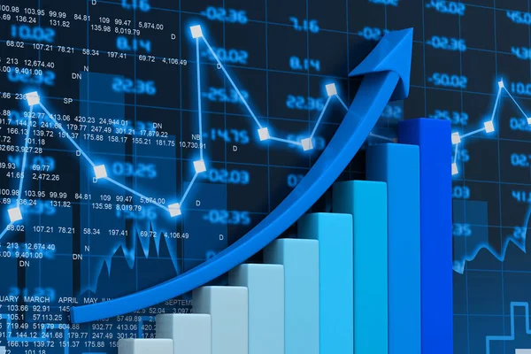 Grafico Del Mercato Azionario Rendering — Foto Stock