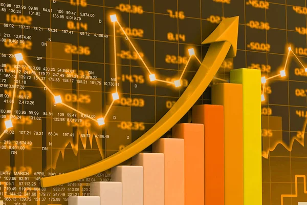 Grafico Del Mercato Azionario Rendering — Foto Stock
