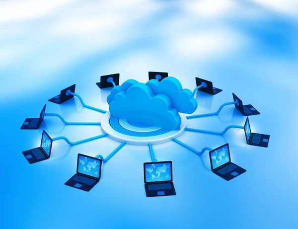 Cloud Computing Koncepció Absztrakt Technológiai Háttér — Stock Fotó