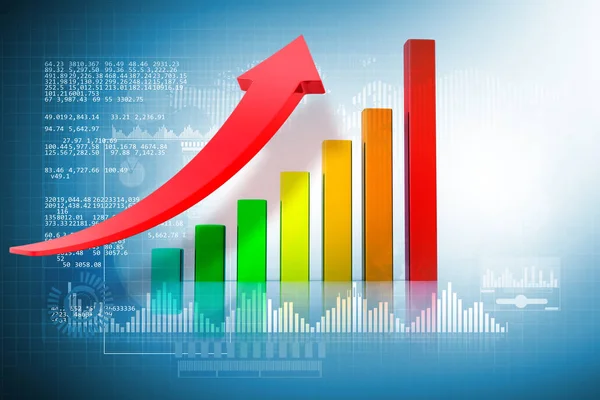 Financial Charts Graphs Render — Stock Photo, Image