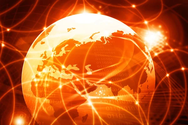 Networing 全球通信技术背景 — 图库照片