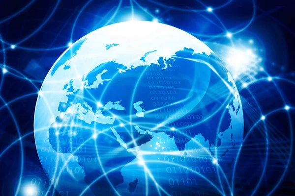 Networing Negócios Fundo Tecnologia Comunicação Global — Fotografia de Stock
