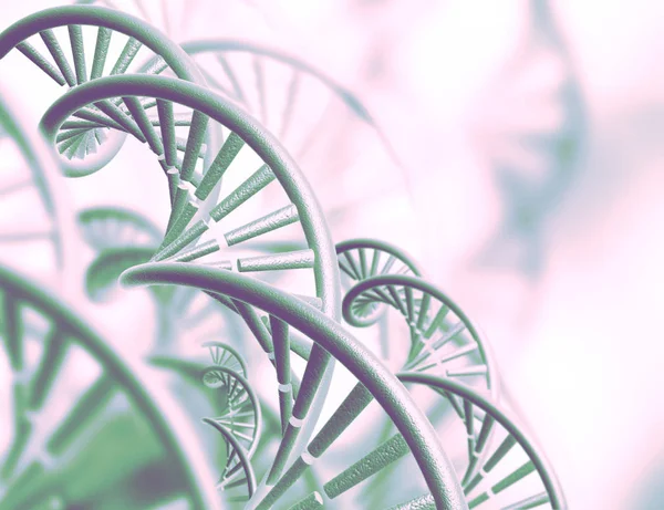 Rendering Der Dna Struktur Auf Blauem Hintergrund — Stockfoto