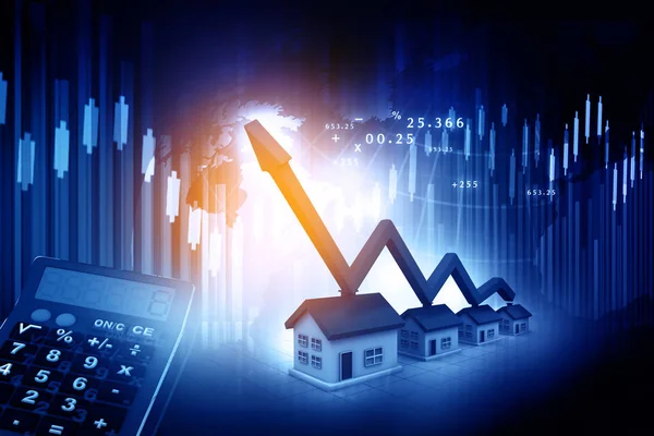 House Business Graph Chart Real Estate Growth Cart — Stock Photo, Image