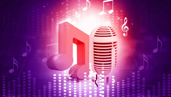 Musical Note Retro Microphone Abstract Musical Background — Stock Photo, Image