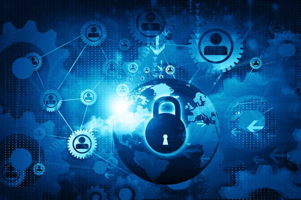 Internetbeveiliging Veiligheidsconcept Gesloten Pad Vergrendelen Digitale Achtergrond — Stockfoto