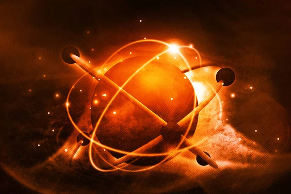Arka Plan Üstünde Atom — Stok fotoğraf