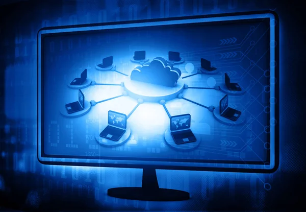 Cloud Computing Netzwerk Abstrakter Hintergrund — Stockfoto