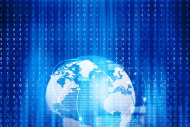 Global iletişim. Dijital illüstrasyon 