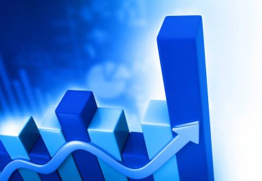 İş grafiği grafik. 3D render. Finansal arka plan