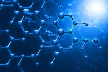 Soyut molekülleri. Bilim ve teknoloji arka plan. 3D çizim